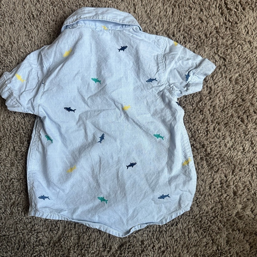 Toddler Short-Sleeve Floral Button-Front Shirt. - Picture 3 of 3